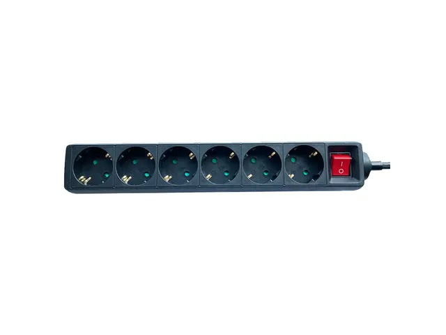 Stekkerdoos BRASQ 6 voudig 1.4 meter zwart