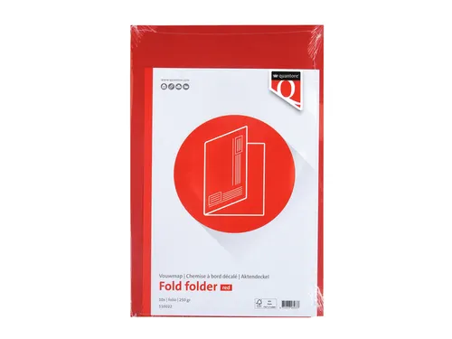 Vouwmap Quantore Folio ongelijke zijde 250gr rood