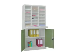 Postsorteerkast Met Deuren 1950x1000x400mm 3x6 Ral7035 Front Ral6011