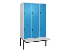 armoire vestiaire avec banc à deux niveaux HxlxP 2120x1200x815mm