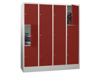 lockerkast,HxBxD 1850x1600x500mm,4x3vakken,RAL7035,front RAL3000 - 2
