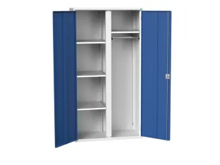 Lockerkast 2000x1050x550mm 4 vakken, dubbele vleugeldeur, RAL5010 - 1
