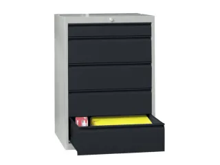 ladekast HxBxD 1000x715x600mm 5laden slot RAL7035 front RAL7016 - 2