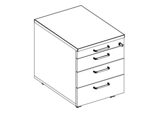 mobiel ladeblok,HxBxD 600x430x800mm,3lade(n),m. beugelgreep,NE-esdoorn