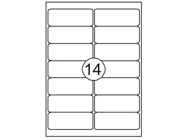 Etiket Rillstab 99.1x38.1mm Wit 1400 Stuks