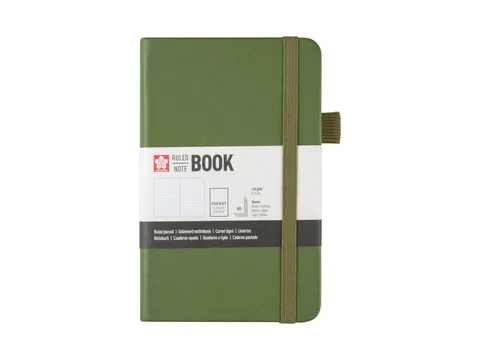 Notitieboek Sakura hard cover pocket lijn dennennaald 90x140mm