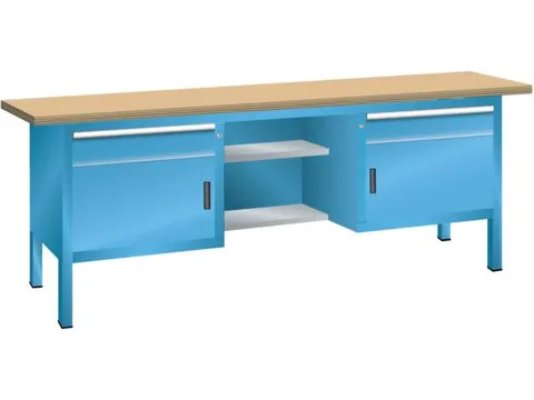 werkbank,HxBxD 840x2000x700mm,multiplexblad,draagverm. 1000kg,4voeten