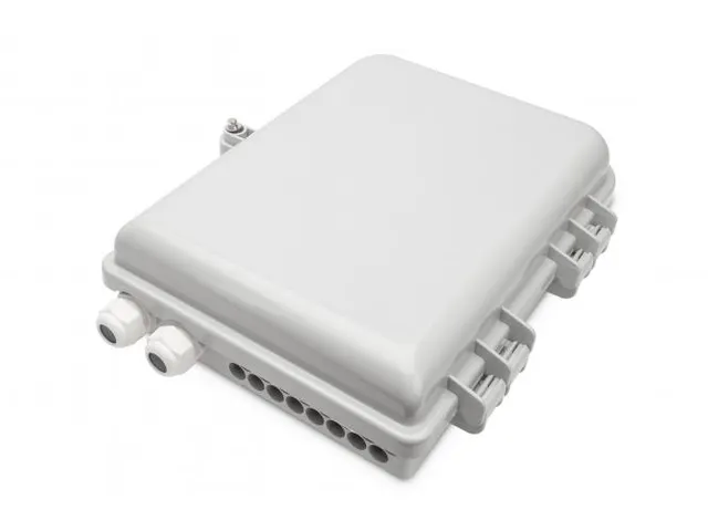 Buiten FTTH-box voor 16 kabels en 16x LC/DX of 16x SC/SX