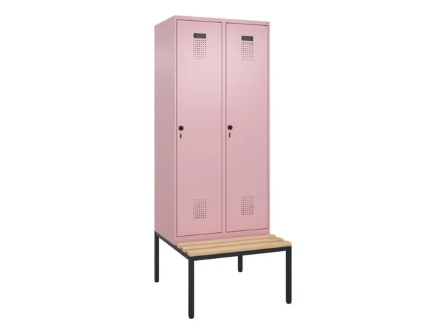 locker met bank,voor scheiding van kleding,HxBxD 2120x800x815mm,2vak