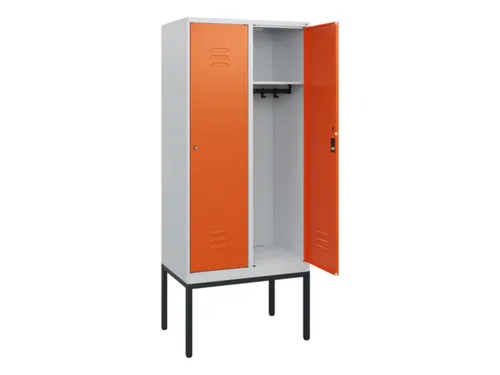 locker,HxBxD 1950x800x500mm,2vak,vak B 400mm,cil.-slot,voetonderstel