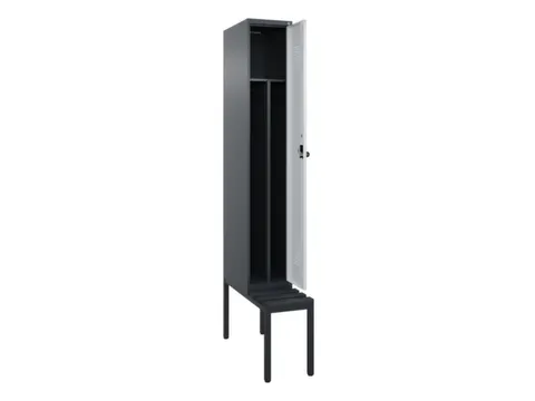 locker met bank,voor scheiding van kleding,HxBxD 2120x300x815mm,1vak