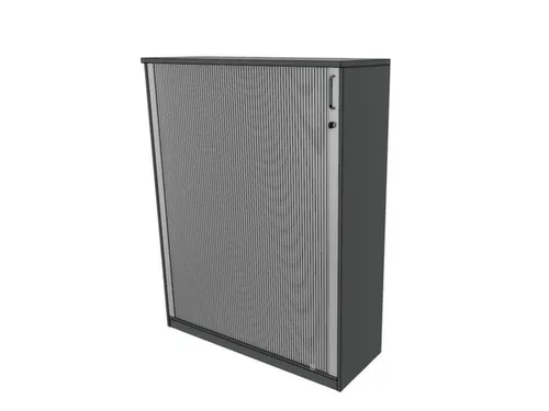 jaloeziedeurkast,HxBxD 1545x1200x445mm,3xhouten vloer,MS-donkergrijs