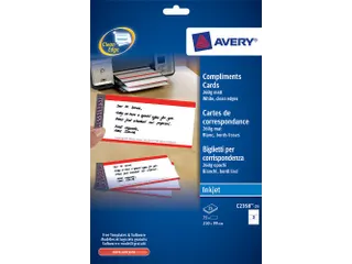 correspondentiekaart Avery 210x99mm wit 260gr 25 vel - 2