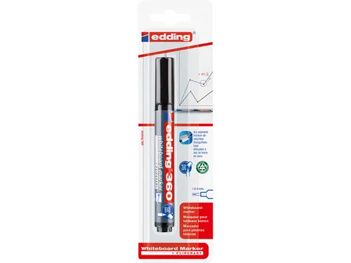Whiteboardmarker edding 360 rond 1.5-3mm zwart blister