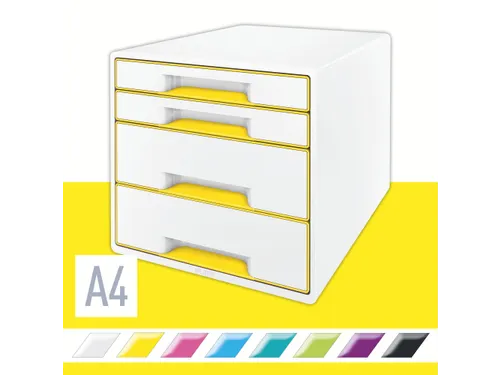 Ladenblok Leitz WOW Cube 4 laden wit/geel