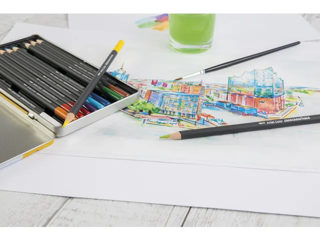 Aquarelpotlood Eberhard Faber Artist color metaaletui a 12 stuks