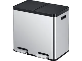 Afvalbak EKO Essential Recycler pedaalemmer 2x22 liter RVS - 1