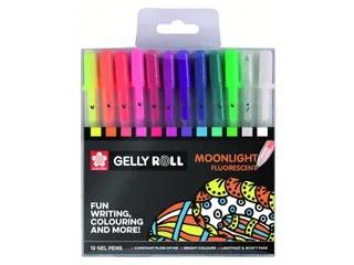 Gelschrijver Sakura Gelly Roll Moonlight fluorescent set à 12 kleuren - 1