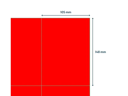 Etiket 105x148mm Fluor Rood 100 Vel