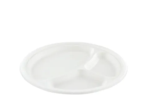 Bord IEZZY Ø260mm 3 vaks suikerriet wit 50 stuks