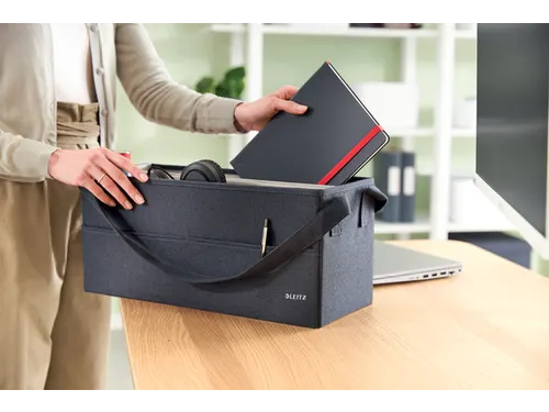 Leitz Hot Desking Stoffen opbergtas Fluweel Grijs 46,5x21x20cm