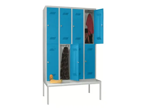 banklocker,dubbeldeks,HxBxD 2150x1200x800mm,RAL7035,front RAL5012