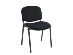bezoekersstoel,4voeten ovale buis RAL9005,zitting stof zwart
