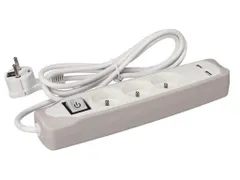 3-Voudige Stekkerdoos Met Schakelaar - 2 USB-Poorten - Grijs/WIT - 1.5