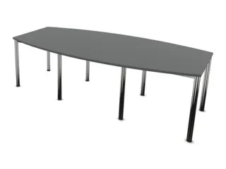 vergadertafel,HxBxD 740x2400x1200mm,vatvormig,MS-donkergrijs - 1