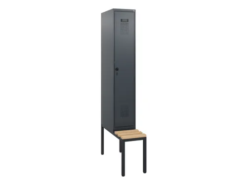 locker met bank,HxBxD 1950x300x815mm,1vak,vak B 300mm,draaigrendel