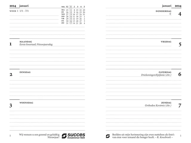 Agendavulling 2027 Succes Senior 7dagen/2pagina's