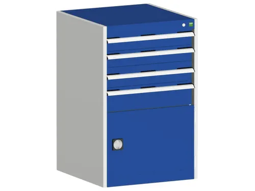 ladekast HxBxD 1000x650x650mm 4laden romp RAL7035 front RAL5010
