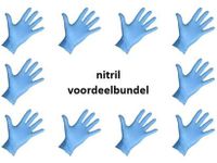 Nitril Wegwerphandschoenen Blauw Poedervrij Maat L