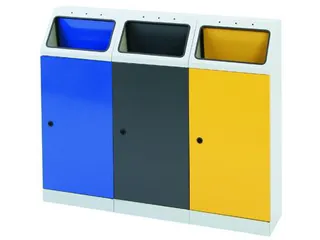 Afvalverzamelstation 3x45 Liter Romp Ral7035 Ral 5010/ral7016/ral1003 - 1