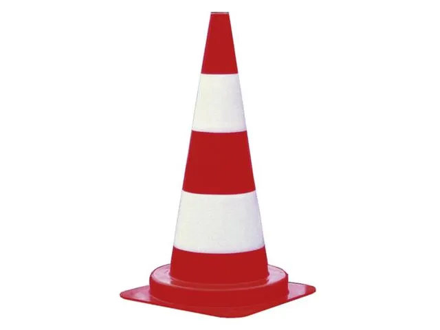 Reflecterende Pilon Pvc H 750Mm Rood/wit