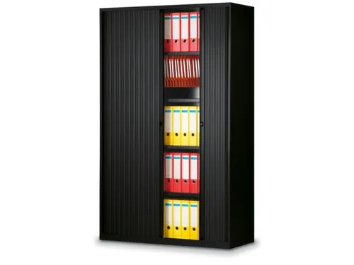 jaloeziedeurkast,HxBxD 1980x1200x430mm,5 OH,romp zwart,front zwart