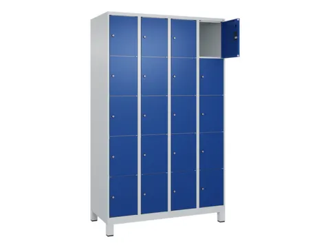 lockerkast,HxBxD 1950x1200x500mm,4x5vakken,vak B 300mm,cil.-slot
