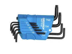 H 43 TX-09 Jeu de tournevis d'angle dans un support 9pièces TX T7-T40