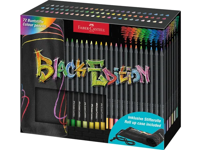 Kleurpotlood Faber-Castell Black Edition 72 stuks in roletui zwart