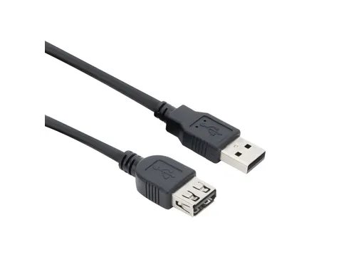 Kabel ACT USB 2.0 A male - USB A female zwart 0.5m