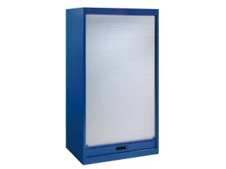 zwaarlast-roldeurkast,HxBxD 1950x1100x641mm,4xStalen bodem,lak RAL7035 - 1