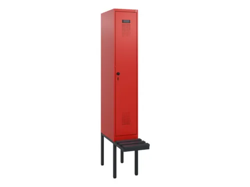 locker met bank,HxBxD 1950x300x815mm,1vak,vak B 300mm,draaigrendel