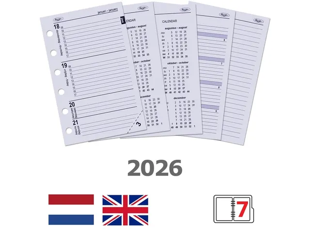 Agendavulling 2026 Kalpa Pocket 7dagen/2pagina's