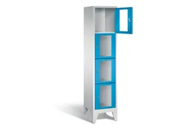 Lockerkast 1850x420x500mm 1x4 vakken Cilinderslot Poten, RAL5012
