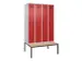 locker met bank,voor scheiding van kleding,HxBxD 2120x1200x815mm,4vak