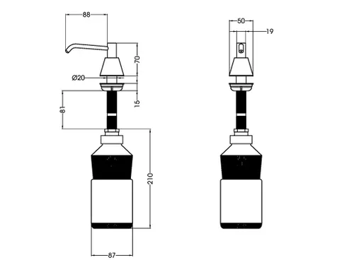Inbouw Zeeppomp Chroom, Djt118