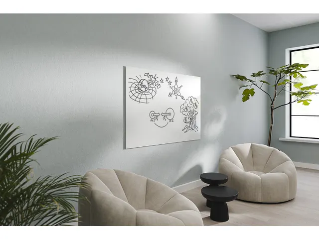 Tableau blanc 98x148cm sans cadre acier laqué Magnétique