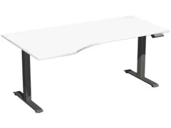 In hoogte verstelbaar bureau in vrije vorm,HxBxD 730-1230x1800x1000mm