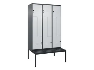 Z-garderobekast,HxBxD 2120x1200x815mm,6vak,vak B 400mm,draaigrendel - 1