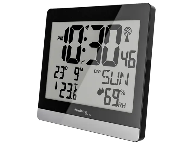 Digitale wandklok Technoline WS 8014 200x189x29mm zwart/zilver